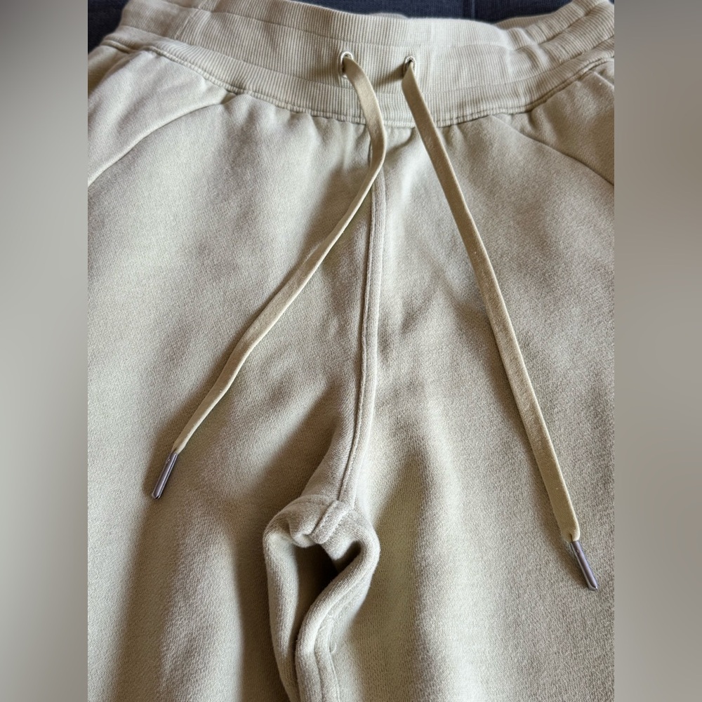 Women’s Drawstring Rib Cuff Sweatpants - Cream - Picture 4 of 9